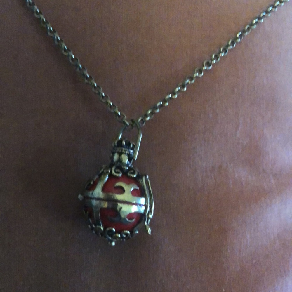Brass Plated Chime Ball Necklace - 789 $40 or $35 w/offer